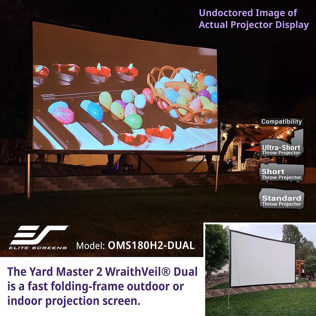Elite Screens OMS100H2-DUAL Mobile Garten Leinwand Yard Master 2 Dual 222 Outdoor Projection Screen