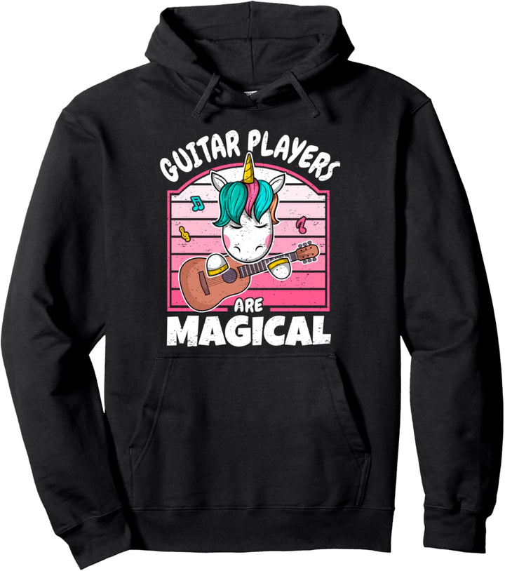 Süsses Einhorn Gitarre Gitarrist Gitarrenspieler Sind Magisch Pullover Hoodie