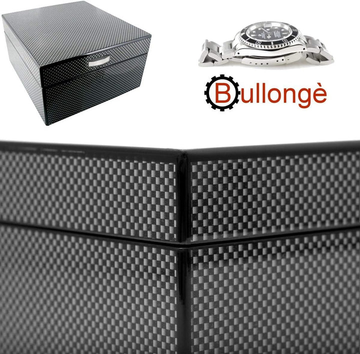 BULLONGÈ Uhrenbox Four Carbon zur Lagerung von 4 Armbanduhren