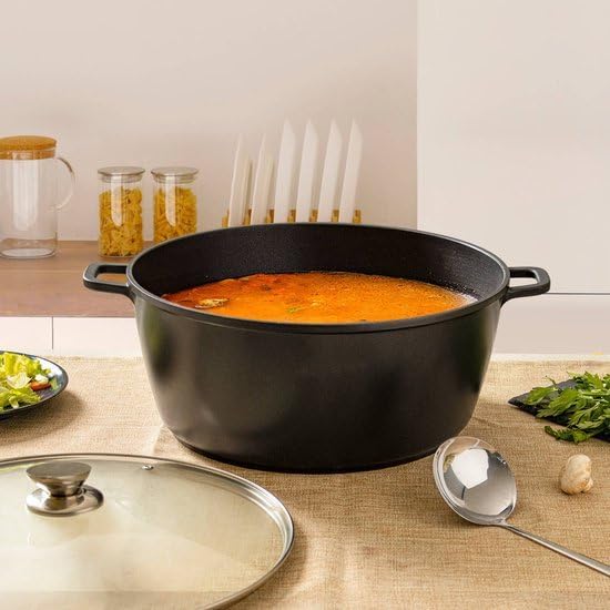 Royal Swiss Kochtopf 44 cm – 25,5 Liter – Aluminiumguss mit Marmorbeschichtung – Induktion geeignet