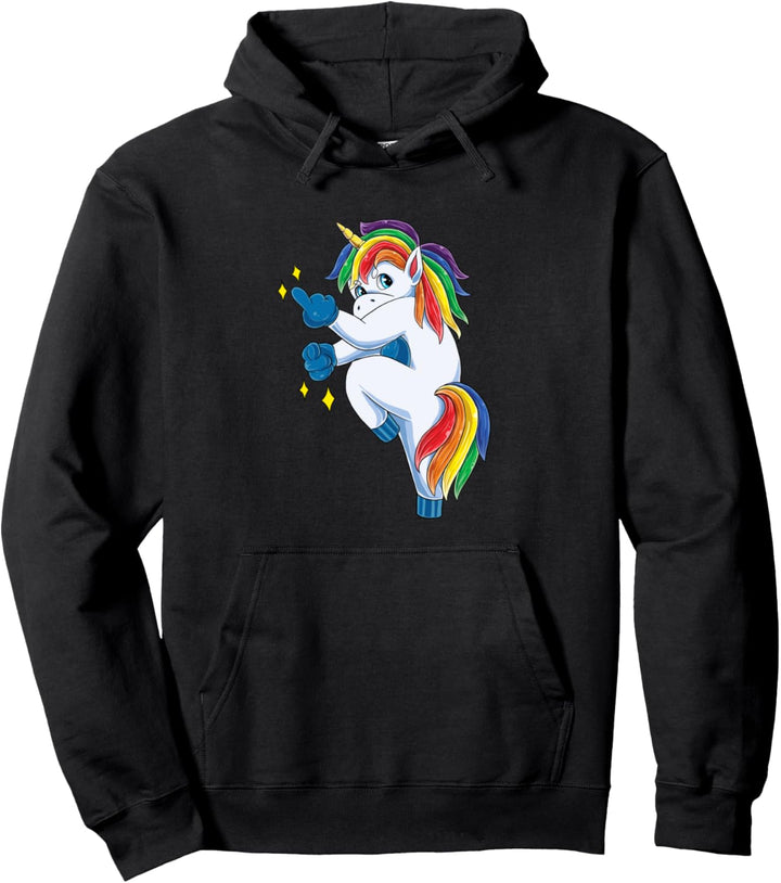 Lustiger Einhorn Spruch Mittelfinger Frauen Unicorn Pullover Hoodie