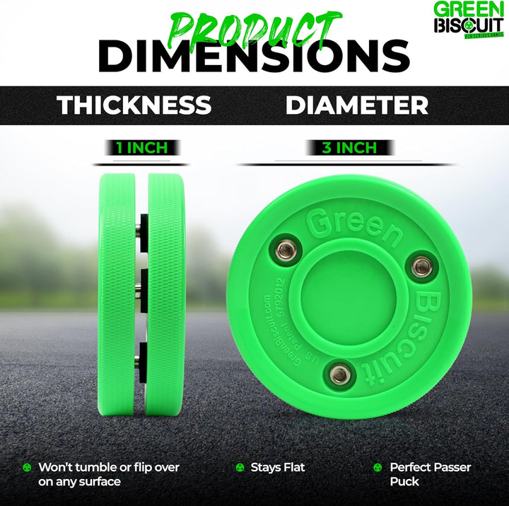 Green Biscuit Original Passing/Handling Training Puck Passing Pack of 1, Passing Pack of 1