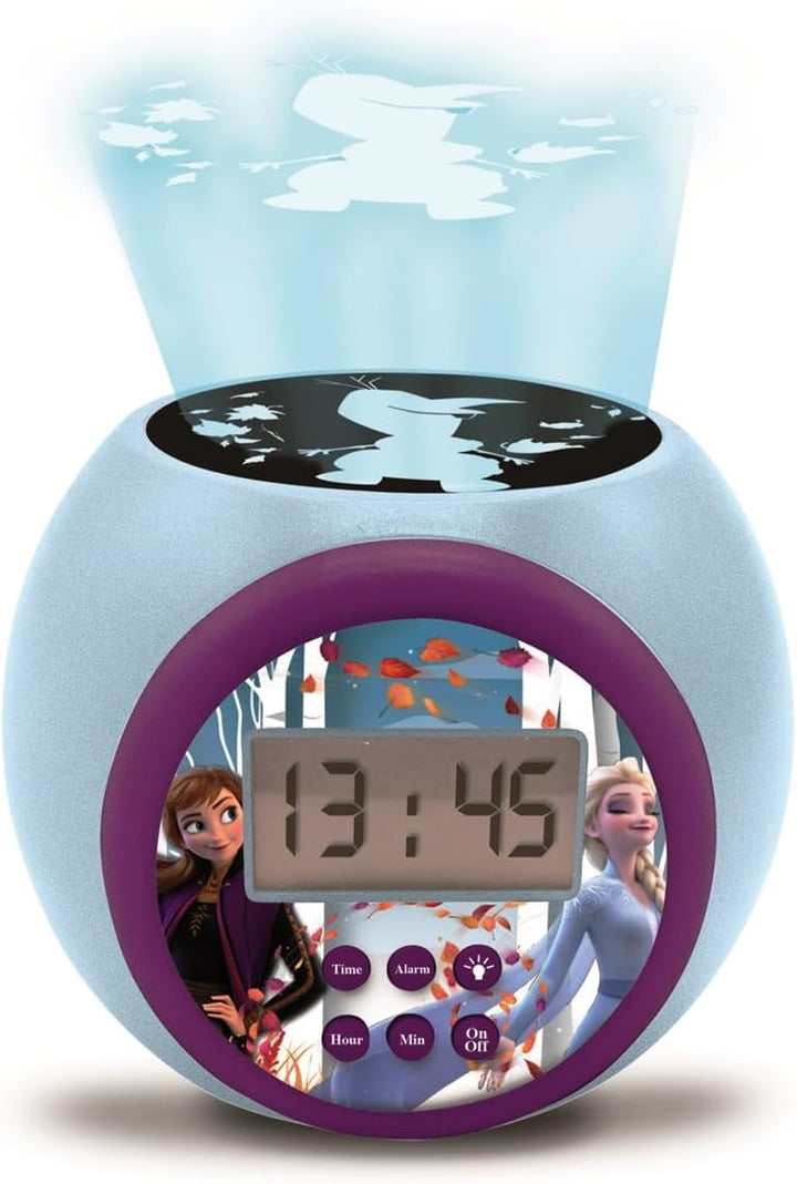 Lexibook RL977FZ Frozen 2 Anna and ELSA Projector Alarm Clock Disney with Snooze Function and Alarm