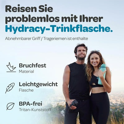 Hydracy Trinkflasche mit Fruchteinsatz - 1L Wasserflasche - BPA-freie Trinkflasche mit Zeitmarkierun