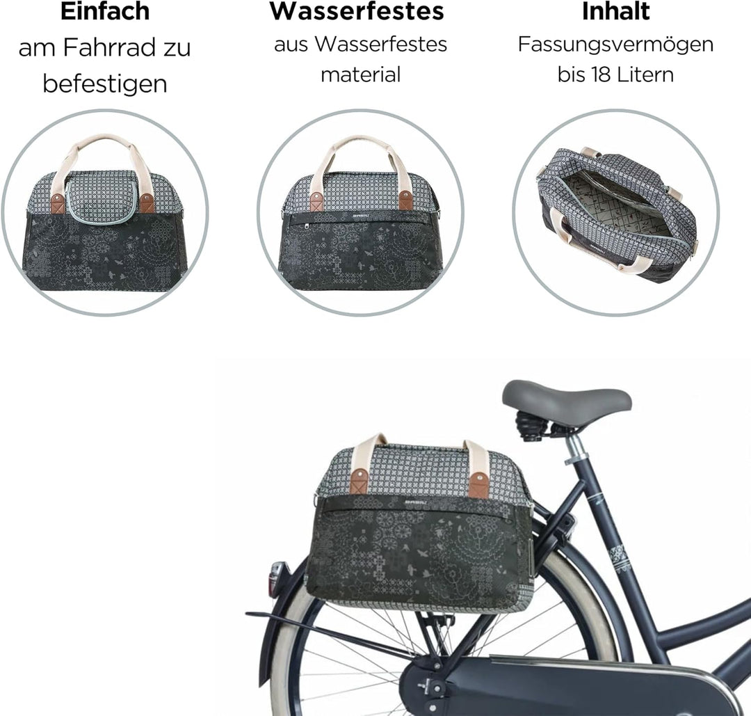 Basil Unisex-Adult Classic Carry All Klickfix Fahrradkorb, Schwarz, 16 l Single, Single