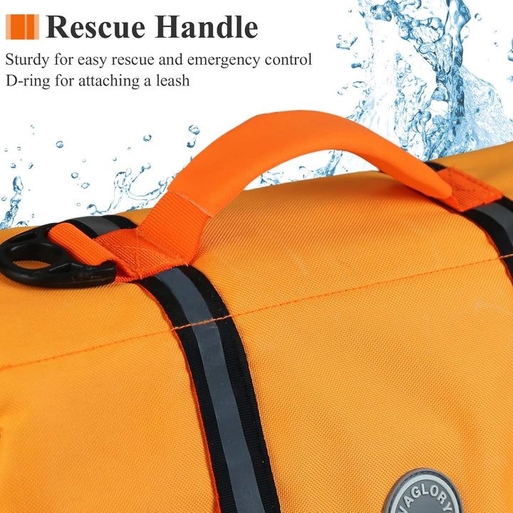 VIVAGLORY Rip Stop Schwimmweste Hund, Hundeschwimmweste, Schwimmhilfe & Auftrieb, Rettungsweste Hund