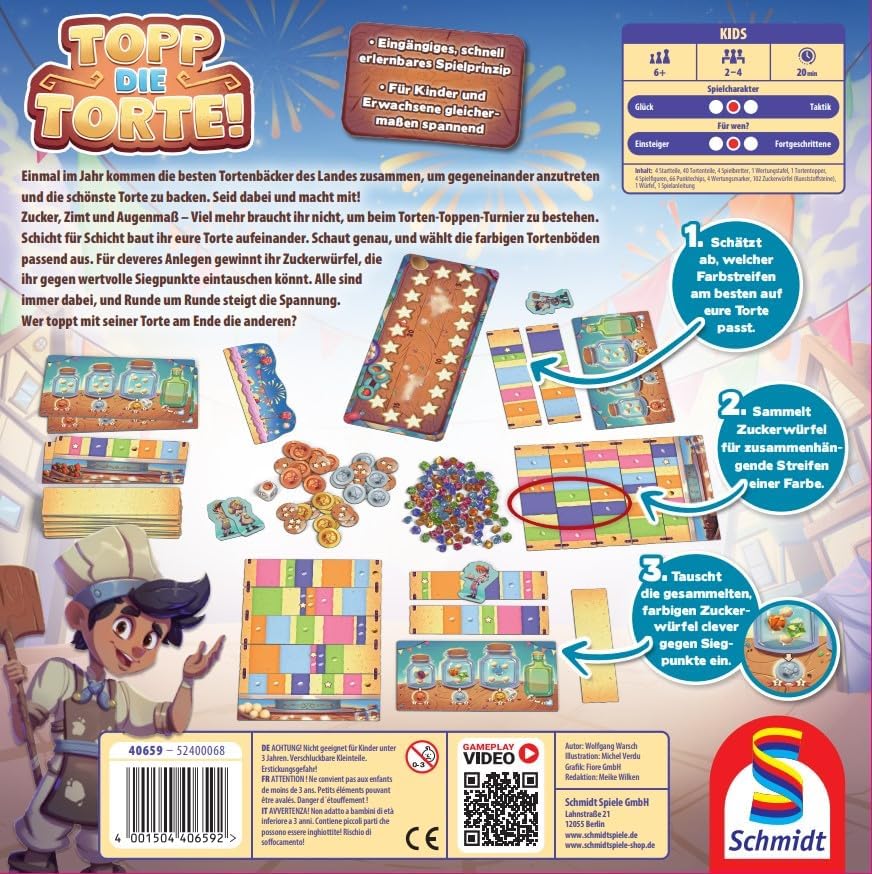 Schmidt Spiele 40659 Topp die Torte!, Kinderspiel des Jahres 2025 Standardgrösse, Standardgrö&#