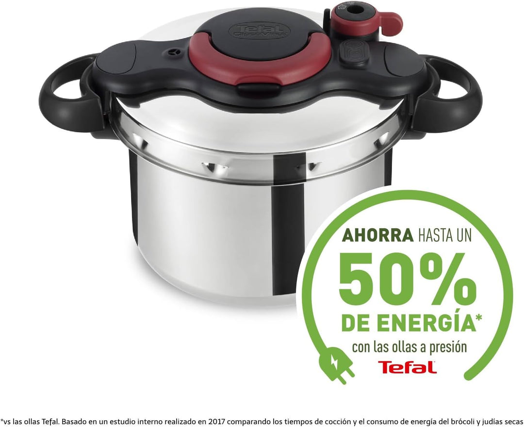 Tefal Clipso Minut Easy Druckkochtopf, Edelstahl, bunt, 22 cm, 6 l