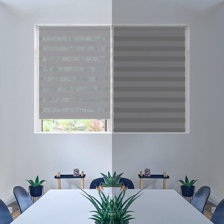 VOUNOT Doppelrollo klemmfix ohne Bohren, Duo Rollo Klemmrollo für Fenster und Tür, lichtdurchlässig