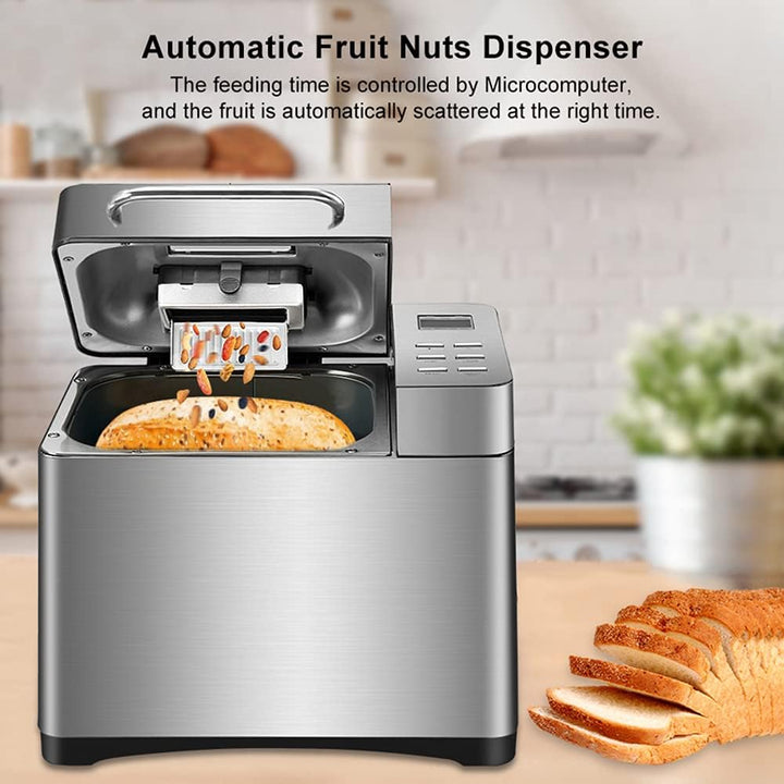 Vollautomatischer Brotbackautomat, Nussverteiler und Hefespender, 19 automatische Programme, 2LB Bro