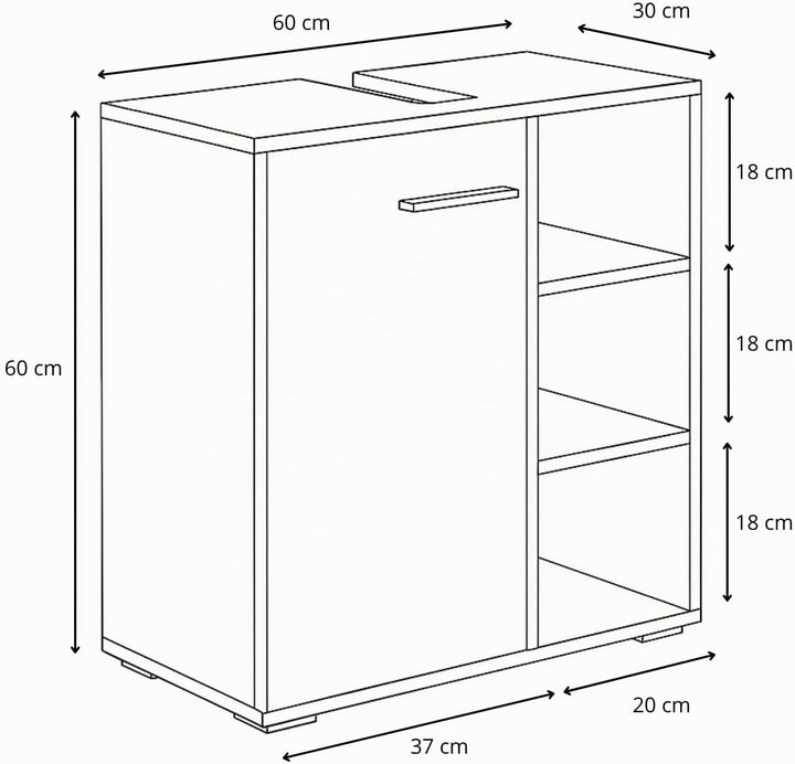 Badezimmer Badmöbel Neptunes Schwarz - Unterschrank Badmöbelset, Schwarz