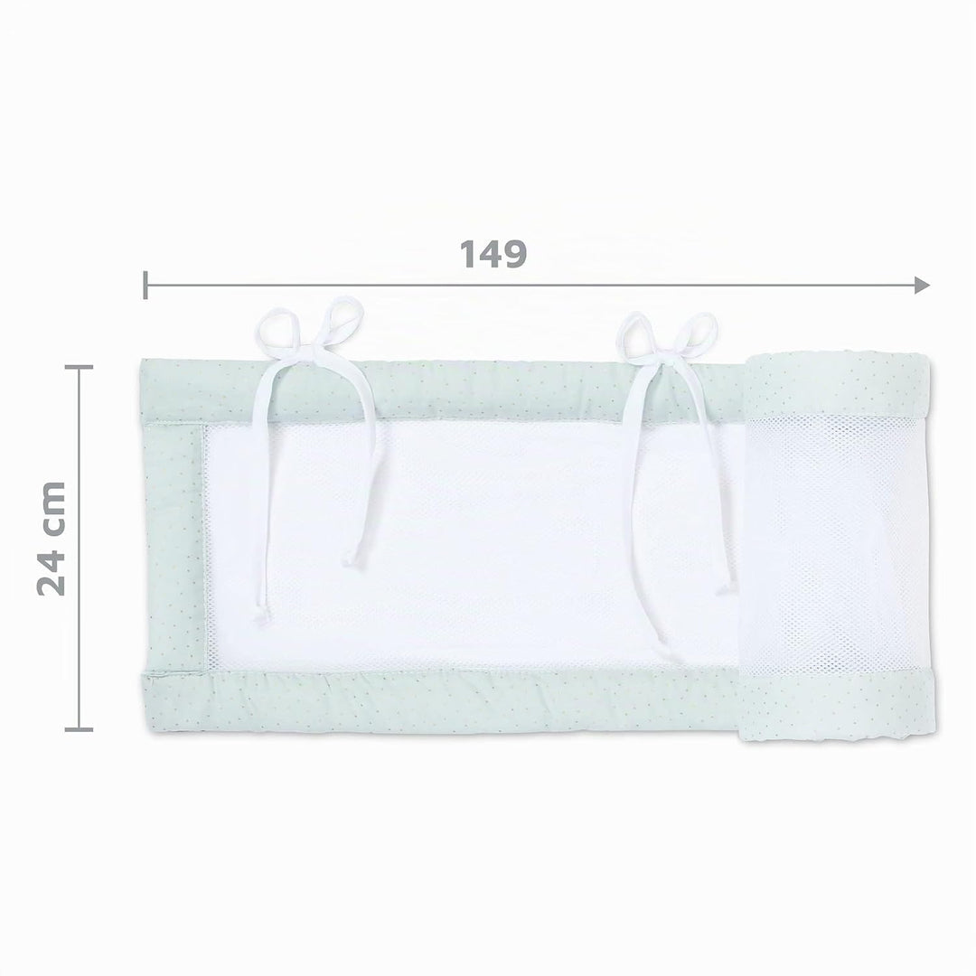 babybay Nestchen Mesh Royal passend für Modell Original, mint Glitzerpunkte gold