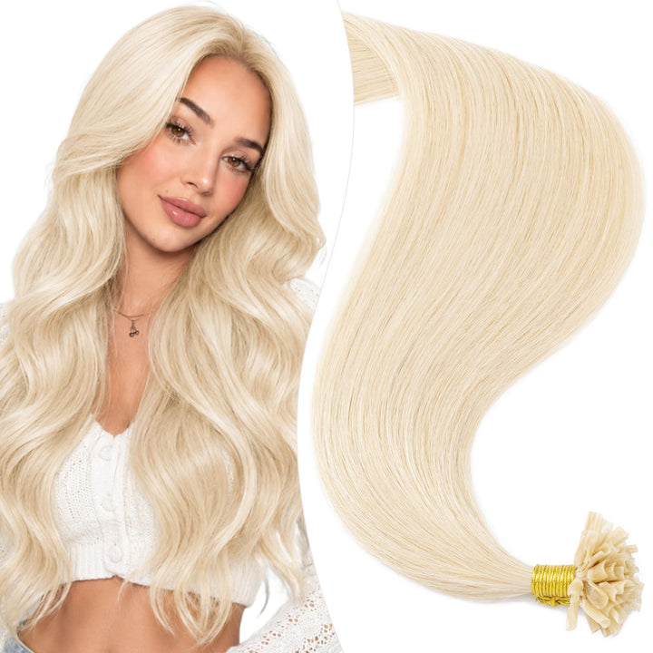 Elailite Bonding Extensions Echthaar Haarverlängerung Keratin U-Tip Haarverlängerung 100% Menschenha
