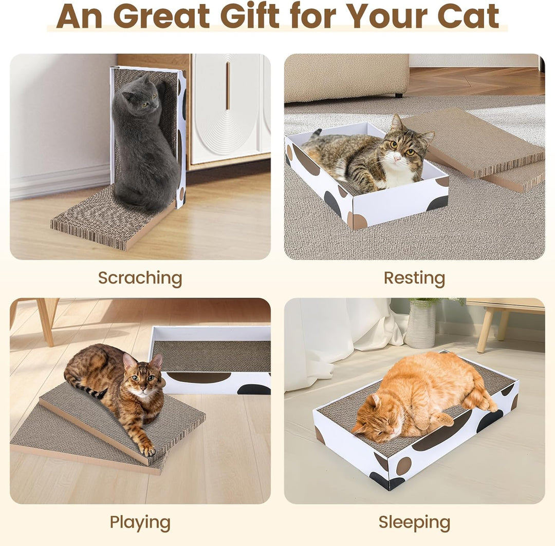 PETTOM 3 Stücke Kratzbretter Katzen, Kratzpappe für Katzen, Katzenkratzbrett aus Pappe, Kratzkarton
