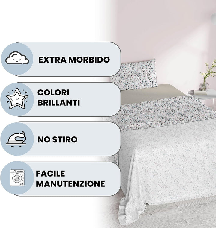 Italian Bed Linen Fantasy Bettwäsche, Flor, Einzelne Flor Einzelne, Flor Einzelne