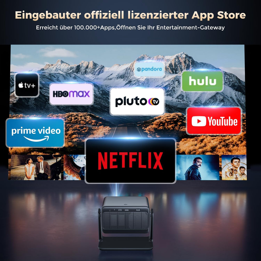 30000 Lumen Beamer Compatible with Netflix AMEELA 1080P Beamer mit WiFi und Bluetooth, Autofokus/Tra