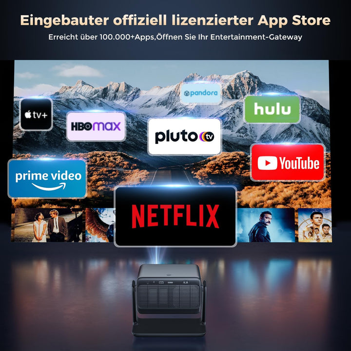 30000 Lumen Beamer Compatible with Netflix AMEELA 1080P Beamer mit WiFi und Bluetooth, Autofokus/Tra