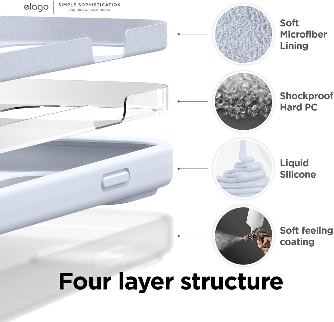 elago Kompatibel mit iPhone 14 Pro Hülle, Flüssige Silikonhülle, Ganzkörper-Schutzhülle, stossfest,