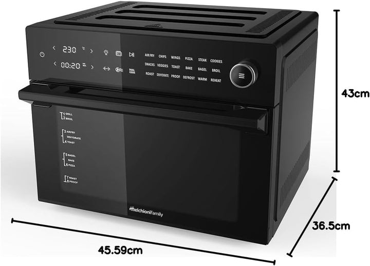 Melchioni Family | Heissluftfritteuse mit 30 Liter Kapazität BENEDETTA, Digitales Display, Dual Cook