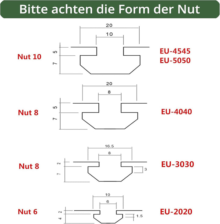 4x EYPINS Befestigungsmaterial Winkel, Aluprofil 80x80 Nut 8 Aluminium Winkelverbinder Eckwinkel Eck