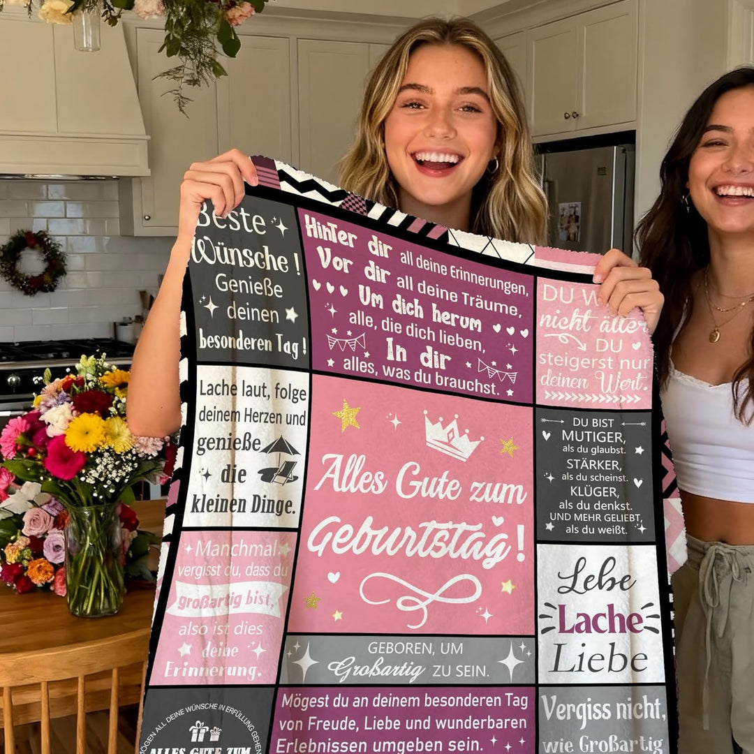 Geburtstagsgeschenk-Decke für Frau Mann Mama Papa Tochter Sohn Schwester Bruder Cousine Beste Freund