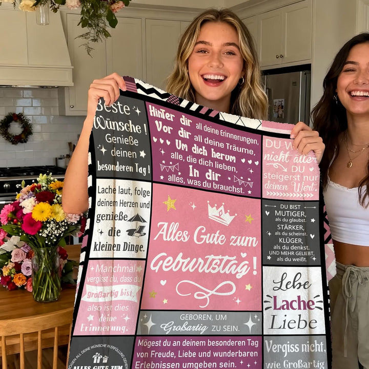 Geburtstagsgeschenk-Decke für Frau Mann Mama Papa Tochter Sohn Schwester Bruder Cousine Beste Freund