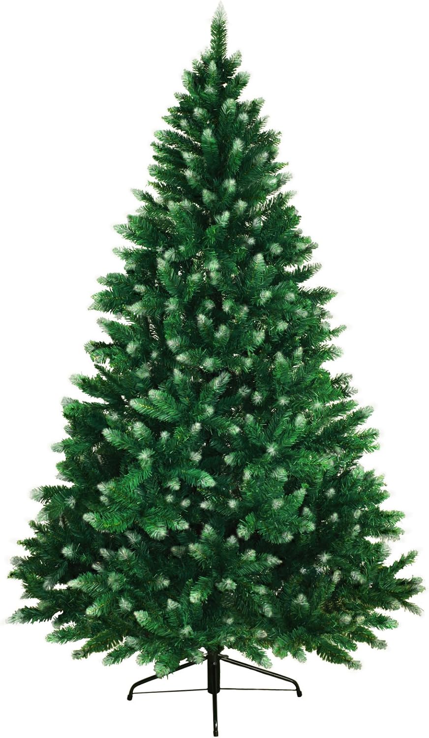 BB Sport Christbaum Weihnachtsbaum 180 cm Mittelgrün-Puderzucker PVC Tannenbaum Künstlich Standfuss