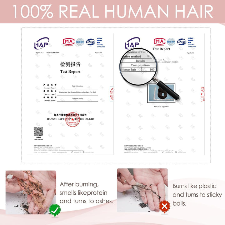 Clip in Extensions Echthaar 1 Piece 5 Clips 7A Human Hair Weich Lang Haarverlängerung Günstig Glatt