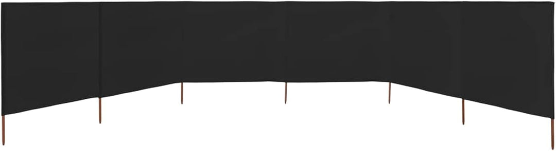 Homgoday 6 Stück Winddichte Stoffpaneele 800 x 80 cm Schwarz für Camping Strand Garten Strand Sichts