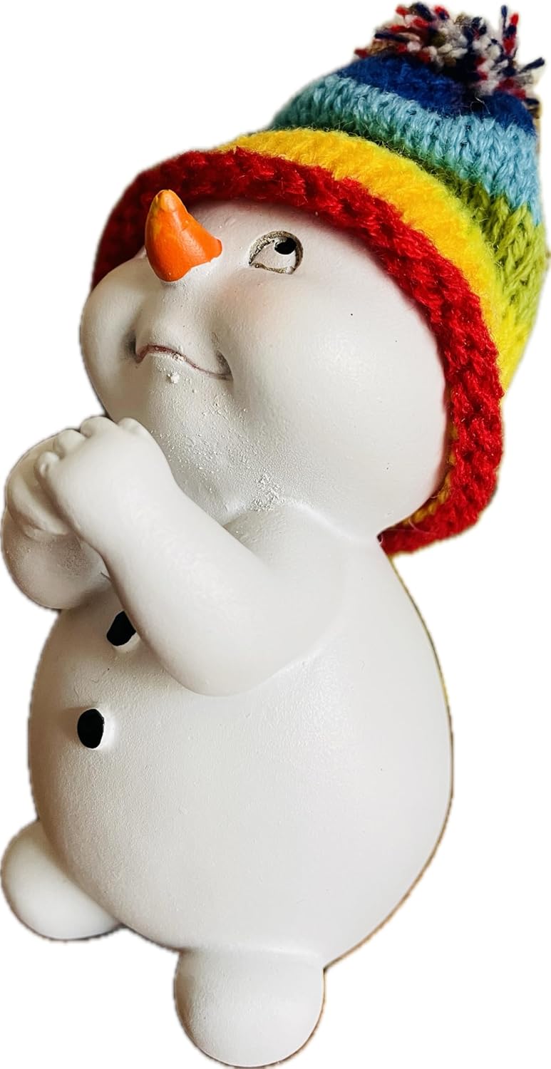 khevga Weihnachtsdeko Deko-Figuren Schneemann im 4er Masse ca. 6x6x11 cm Regenbogen, Regenbogen