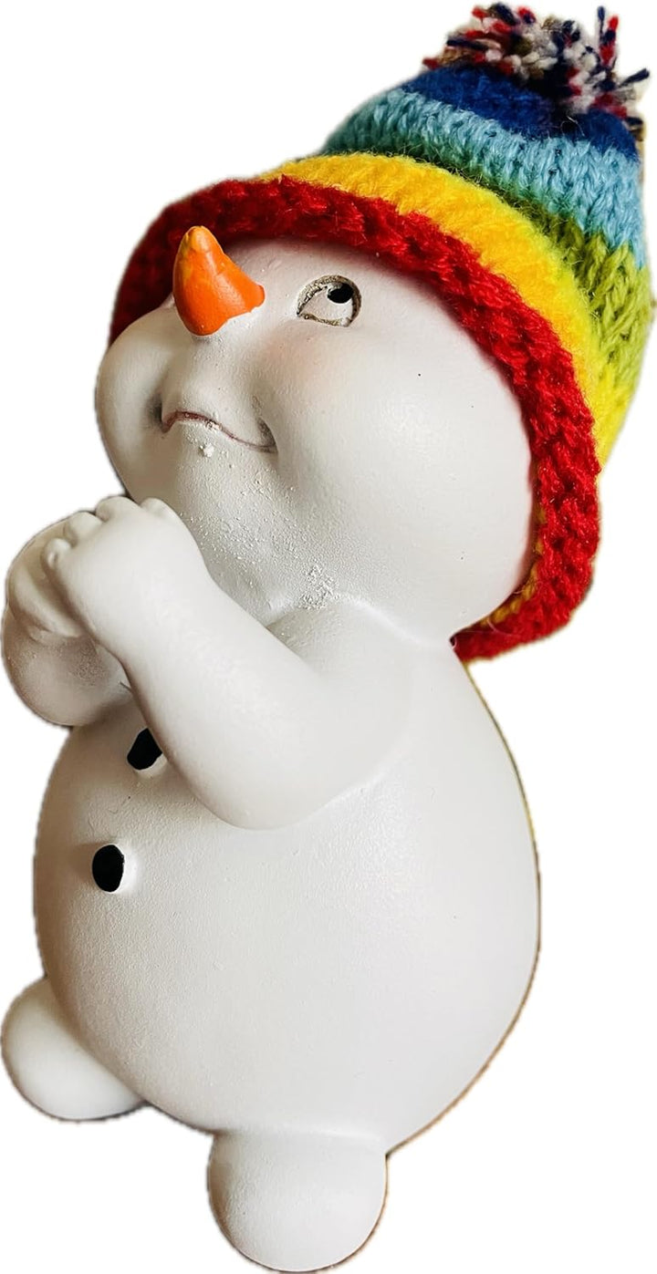 khevga Weihnachtsdeko Deko-Figuren Schneemann im 4er Masse ca. 6x6x11 cm Regenbogen, Regenbogen