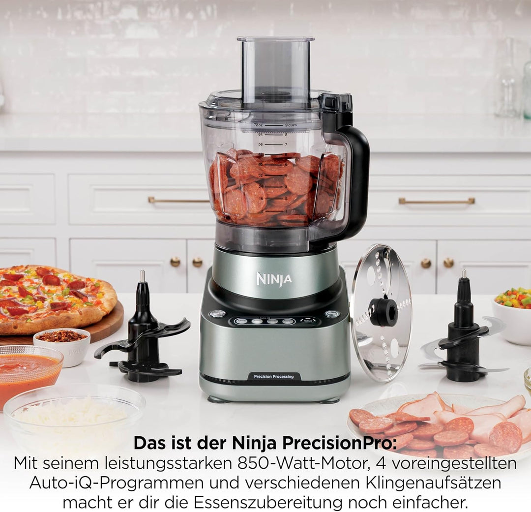 Ninja PrecisionPro 2,1 l Küchenmaschine, 4 Voreinstellungen und manuelle Einstellungen, Pizza- und B