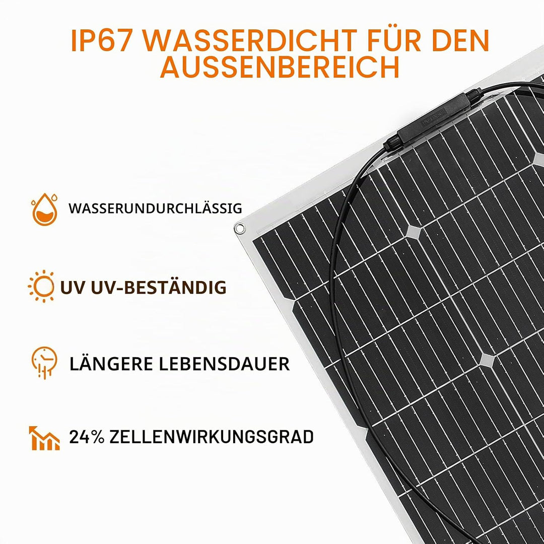 Aysolar 300W 12V Solarpanel Flexibel 3 Stück 100W 18V Monokristalline Photovoltaik Solarmodul für 12