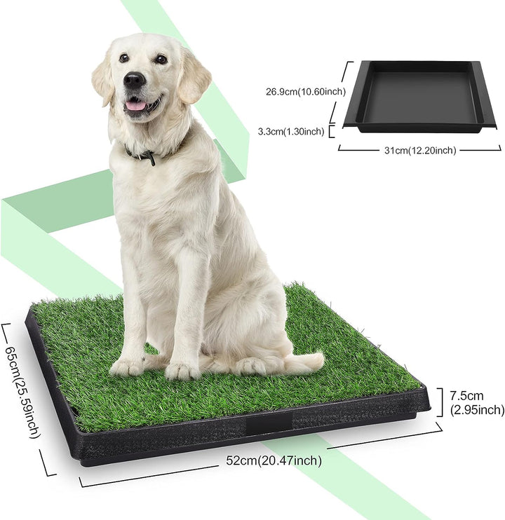 Sailnovo Hundeklo Hundetoilette, Welpentoilette mit 2 Pcs Kunstrasen, 63x50cm Hunde Toilette Welpenk