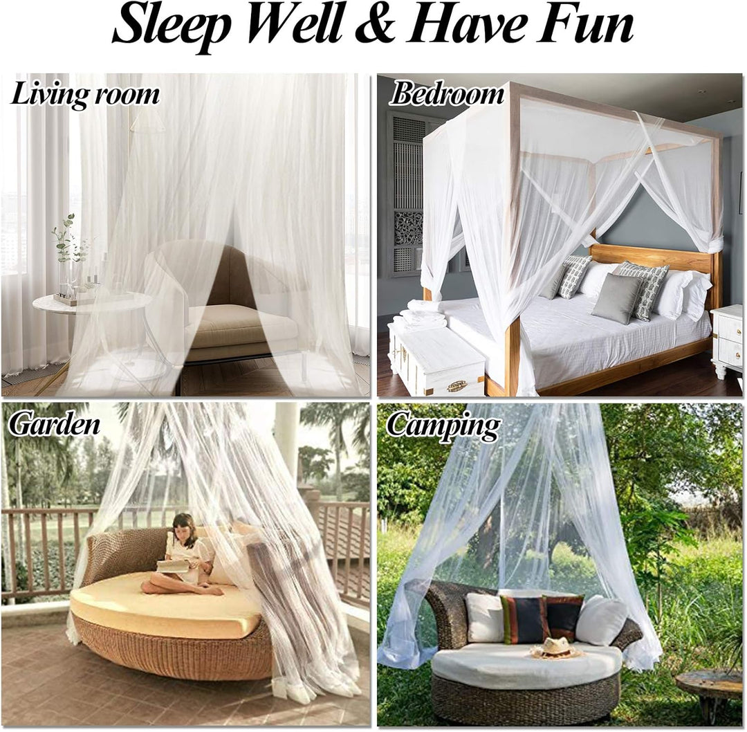 AIFUSI Moskitonetz, King-Size Vier Eckpfosten Vorhänge Betthimmel für Einzelbett passend für alle Ki