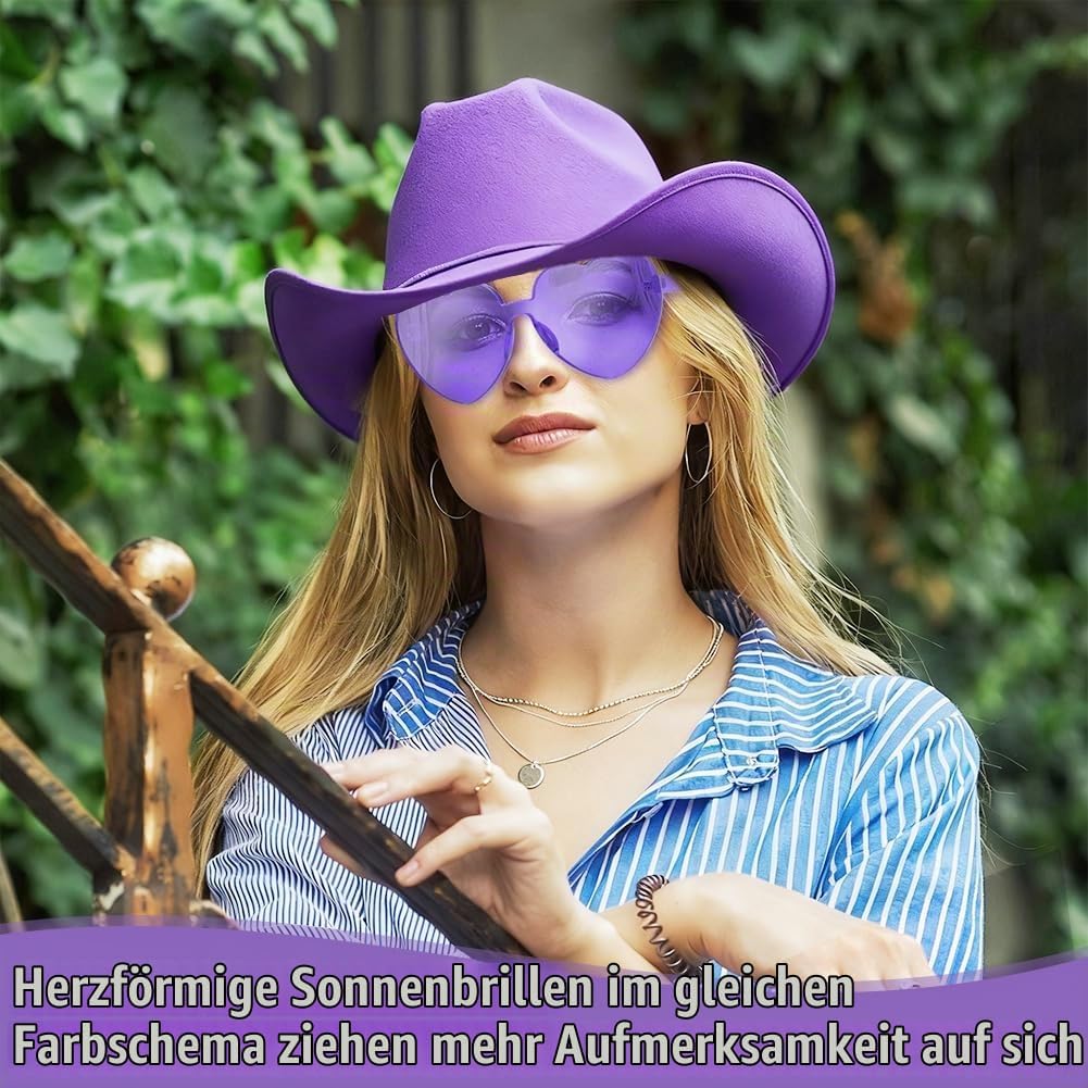 Cowgirl Hut Weiss Damen, Westliche Cowboyhüte 3PCS, Western Cowboyhut Set, Ideal für Rollenspiele au