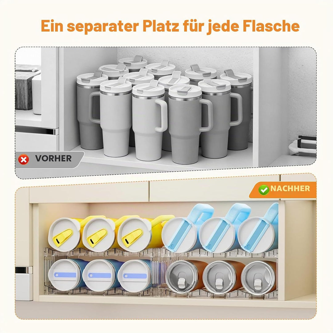Stapelbarer Flaschenorganizer für Stanley Cup - Transparenter 3 Schichten Weinregal Flaschenhalter f