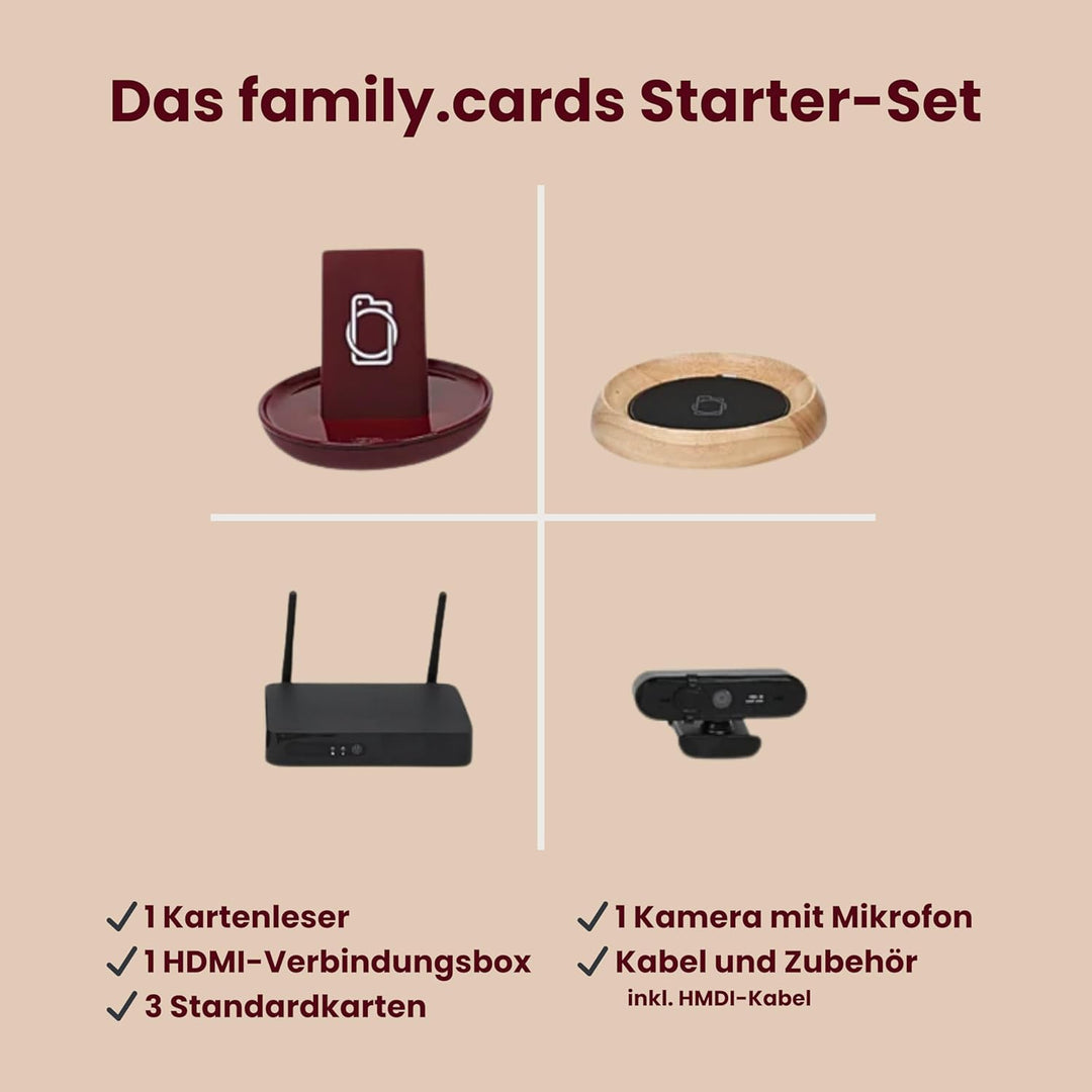 Family.Cards Starter-Set - Videotelefonie für Senioren über TV - Kartenbasiertes System für einfache