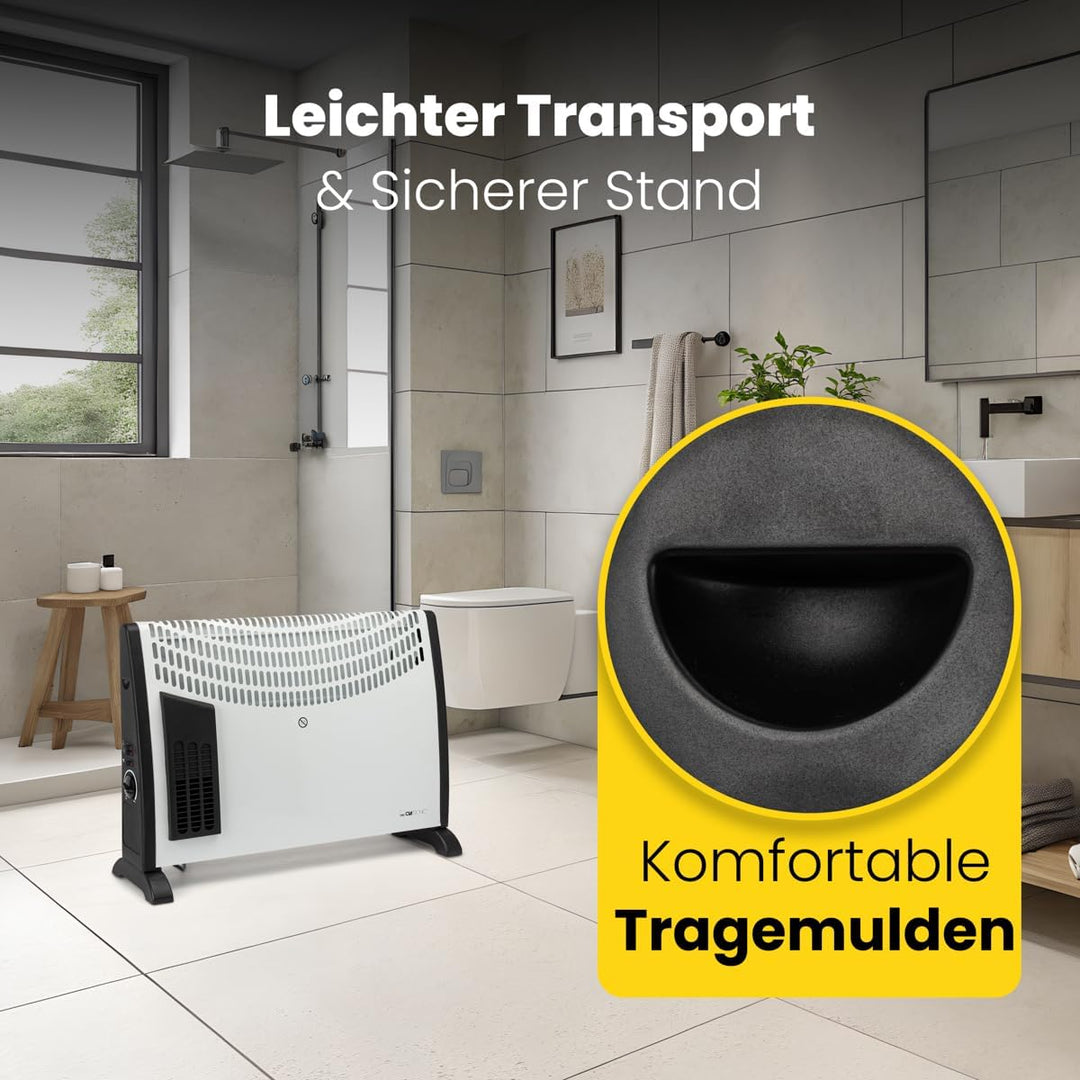 Clatronic® Konvektor Heizung | Mobile Heizung für Gartenhäuser, Garagen & Co. | Konvektor mit 3 Heiz