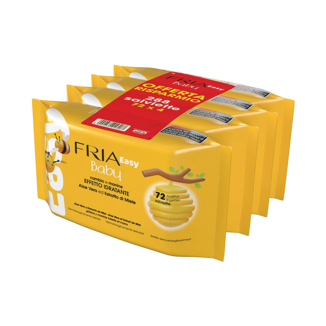Fria Easy Baby Windelwechseltücher, mit Aloe Vera und Honigextrakt mit hautbefeuchtender Wirkung, de
