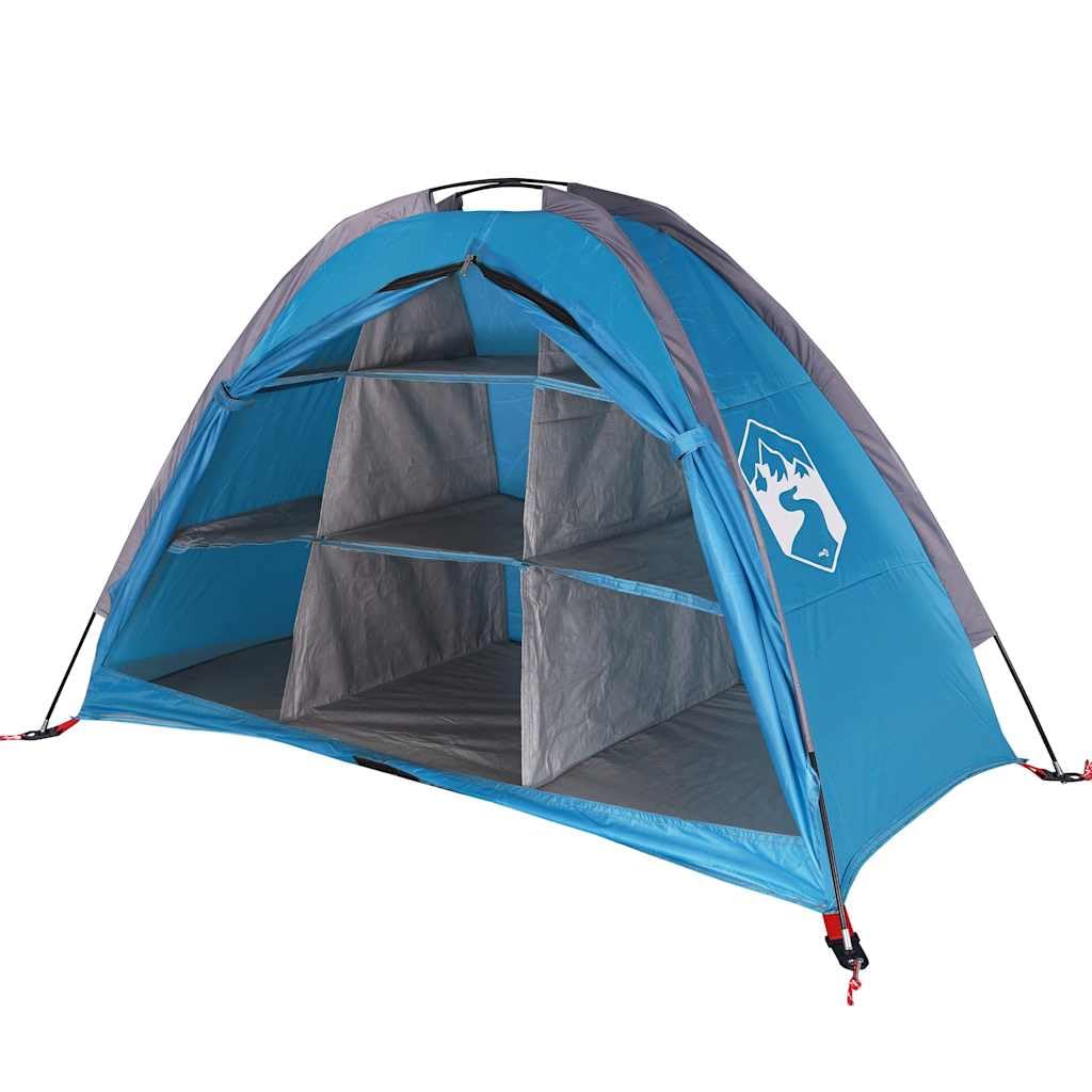 vidaXL Lagerzelt 9 Fächer Gartenzelt Unterstand Campingzelt Zelt 185T TAFT Blau, Blau