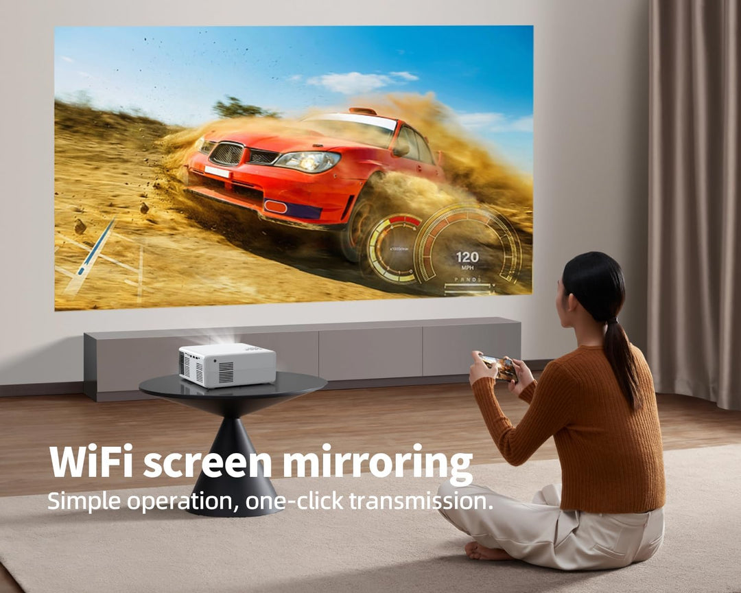 Smart 4K Beamer【 Integrierte Apps & Autofocus und Keystone】 Heimprojektor,Full HD 1080P Beamer mit 5