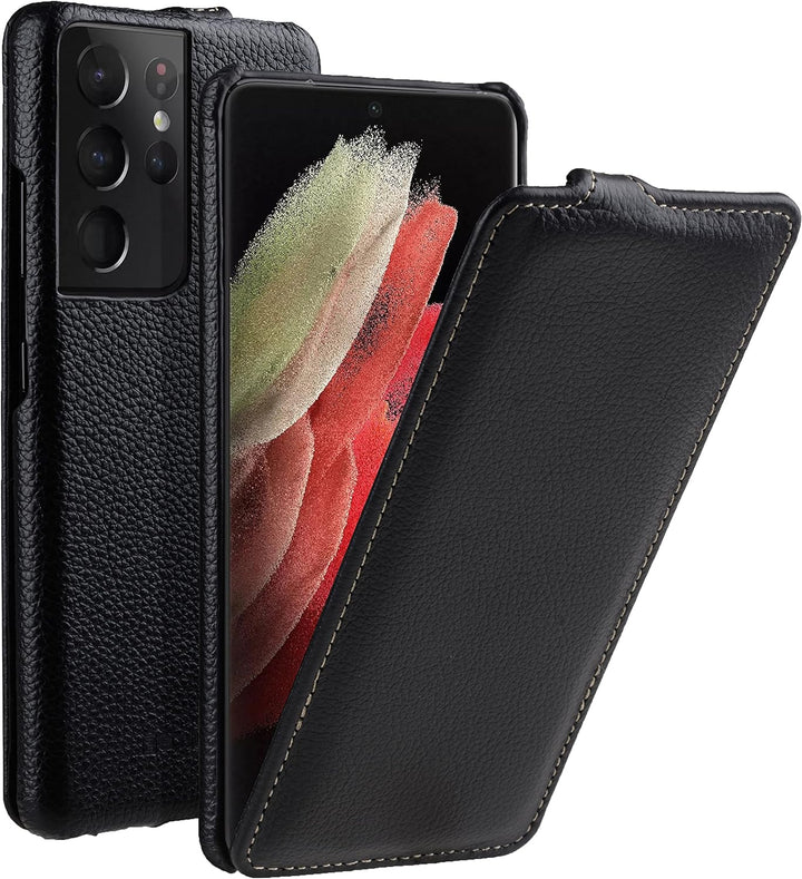 STILGUT UltraSlim kompatibel mit Samsung Galaxy S21 Ultra Hülle - Samsung S21 Ultra 5G Flip Case aus