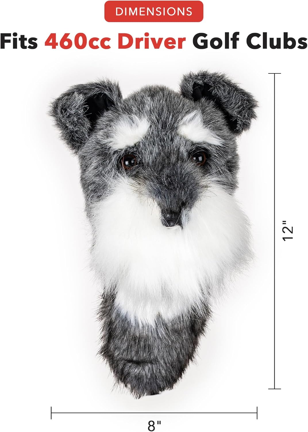 Daphnes – Abdeckungen für Golfschläger, Design Hund, Unisex – Erwachsene, SCH, Grau/Grau