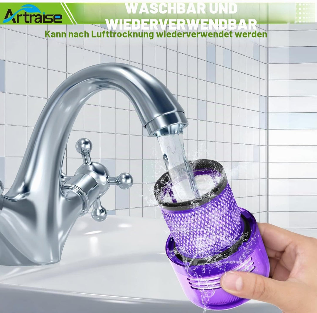 Artraise V11 V15 Filter für Dyson, 3 Stück Waschbar Ersatzfilter für Dyson V11 V15 SV14 SV22 Absolut