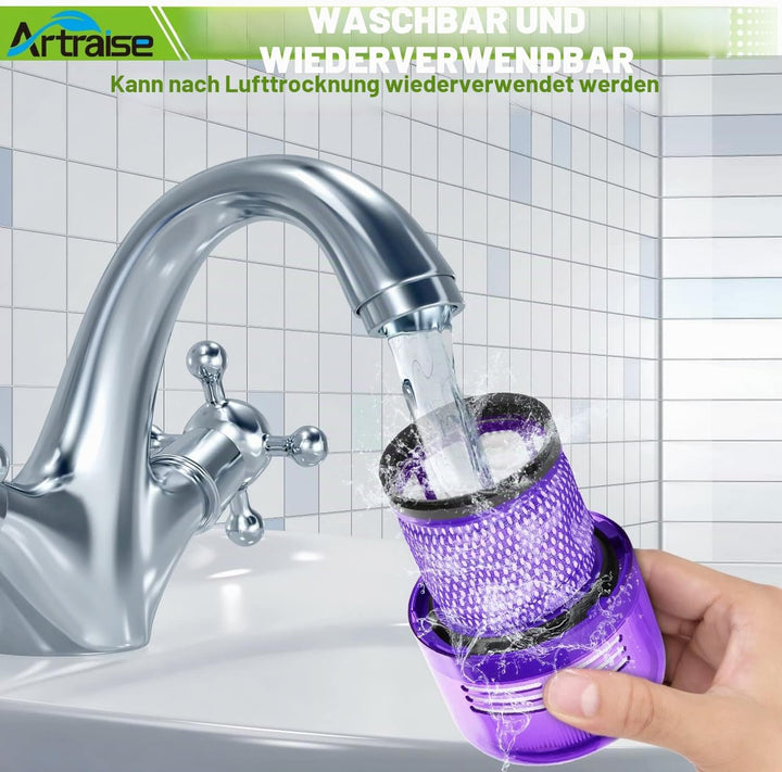 Artraise V11 V15 Filter für Dyson, 3 Stück Waschbar Ersatzfilter für Dyson V11 V15 SV14 SV22 Absolut