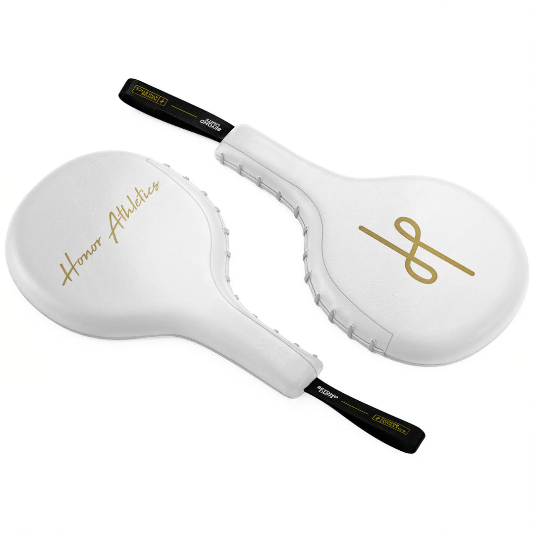 Honor Athletics Professionelle Box- und MMA-Boxpratzen (Paar) Weiss, Weiss
