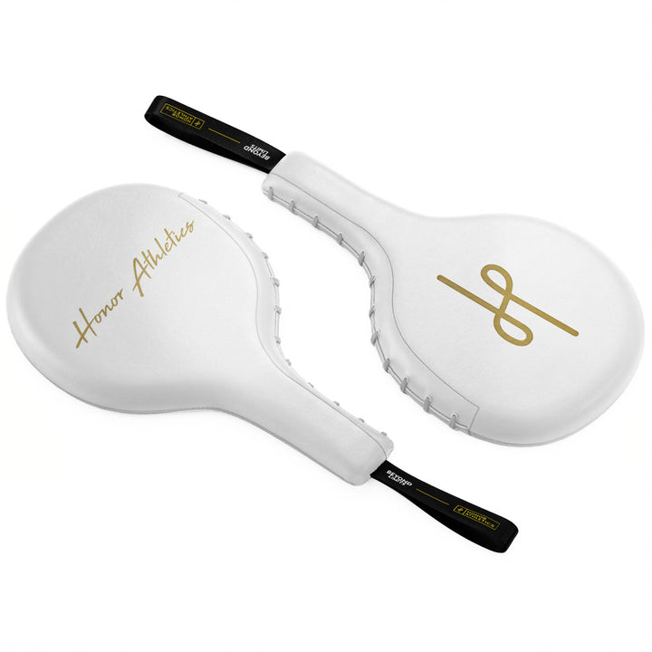 Honor Athletics Professionelle Box- und MMA-Boxpratzen (Paar) Weiss, Weiss
