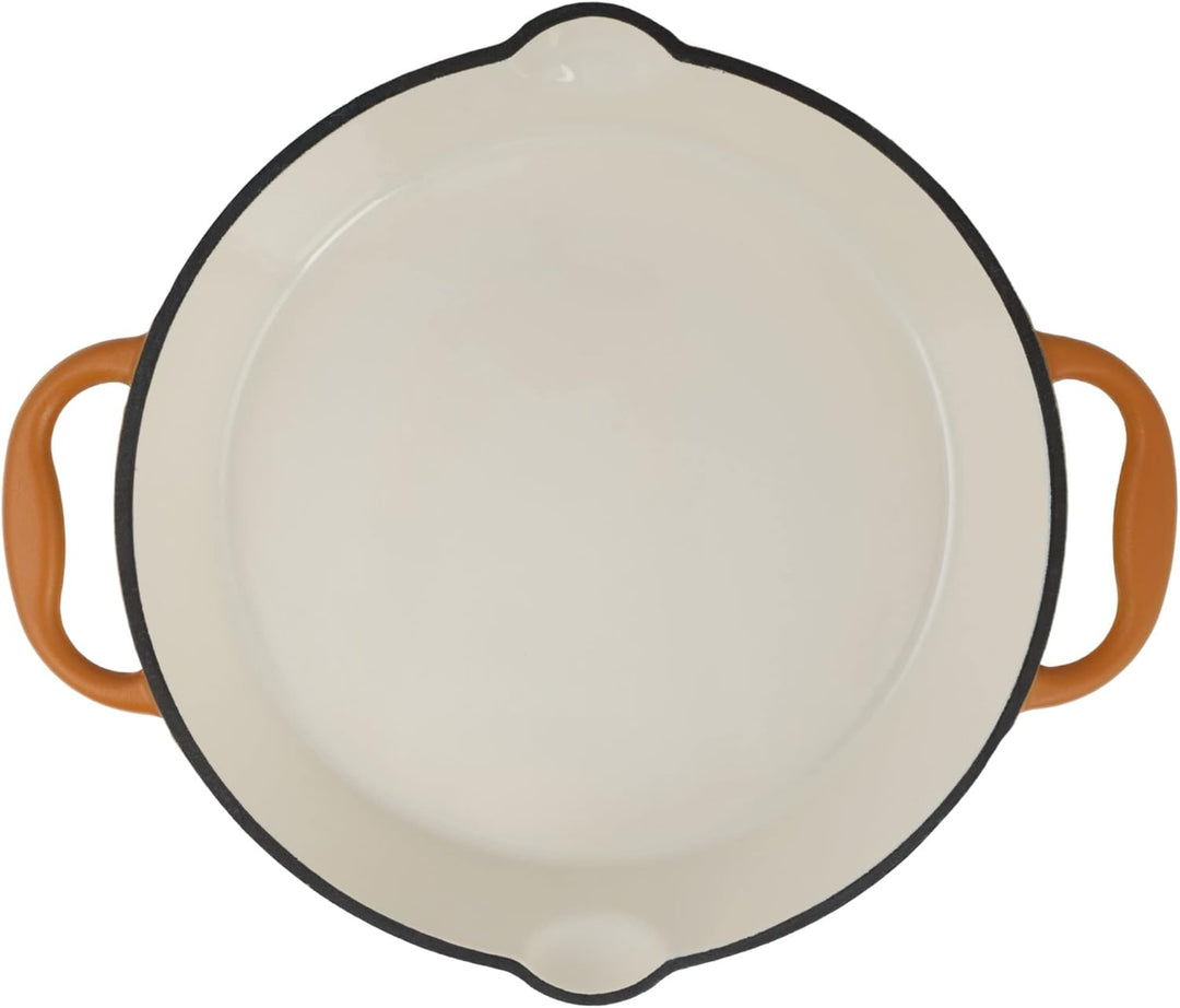 Mahlzeit Gusseisenpfanne Emailliert | Ø 29 cm | Sunny Orange | Gusseisenbratpfanne mit zwei Griffen