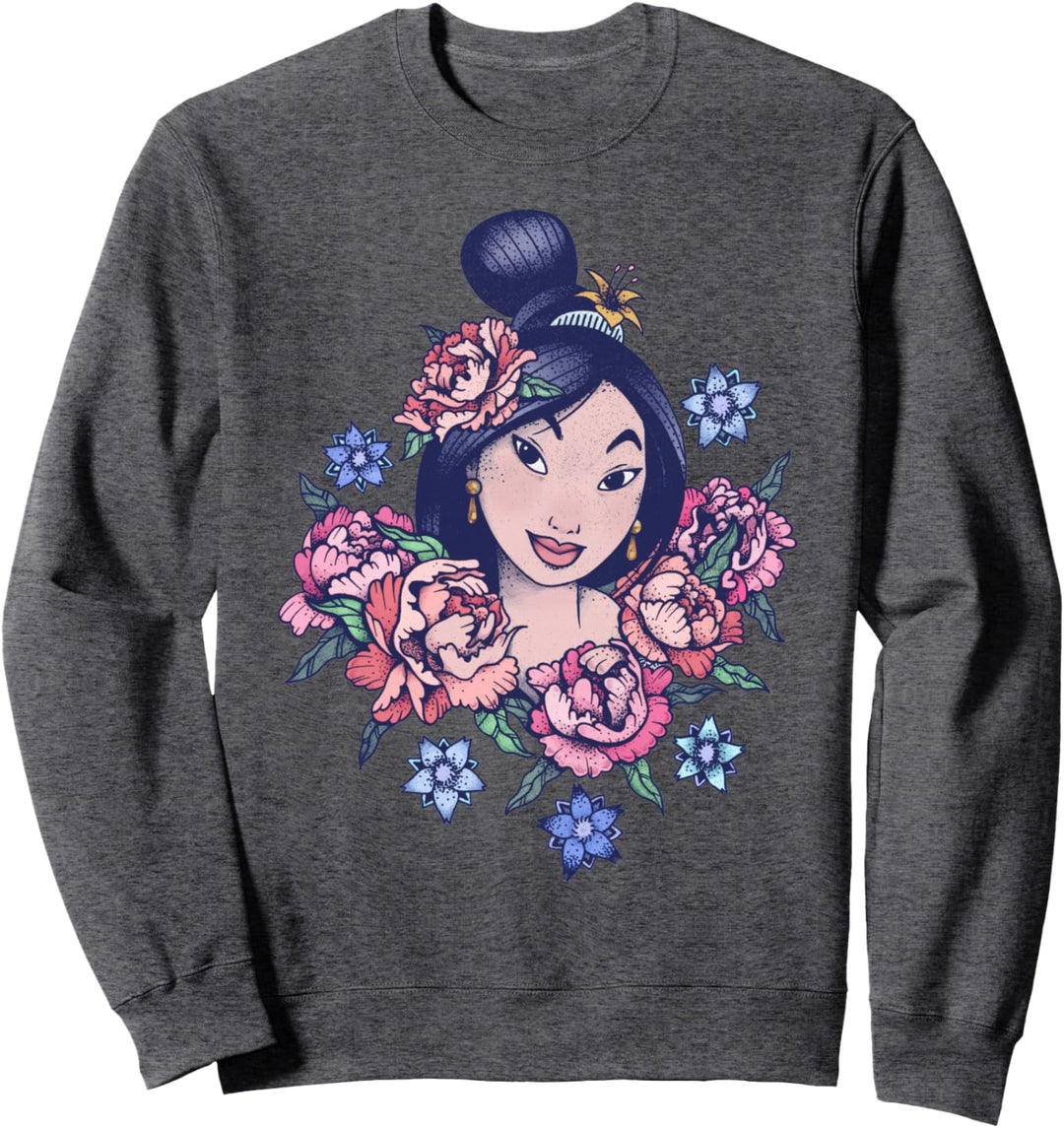 Disney Mulan Floral Portrait Sketch Sweatshirt
